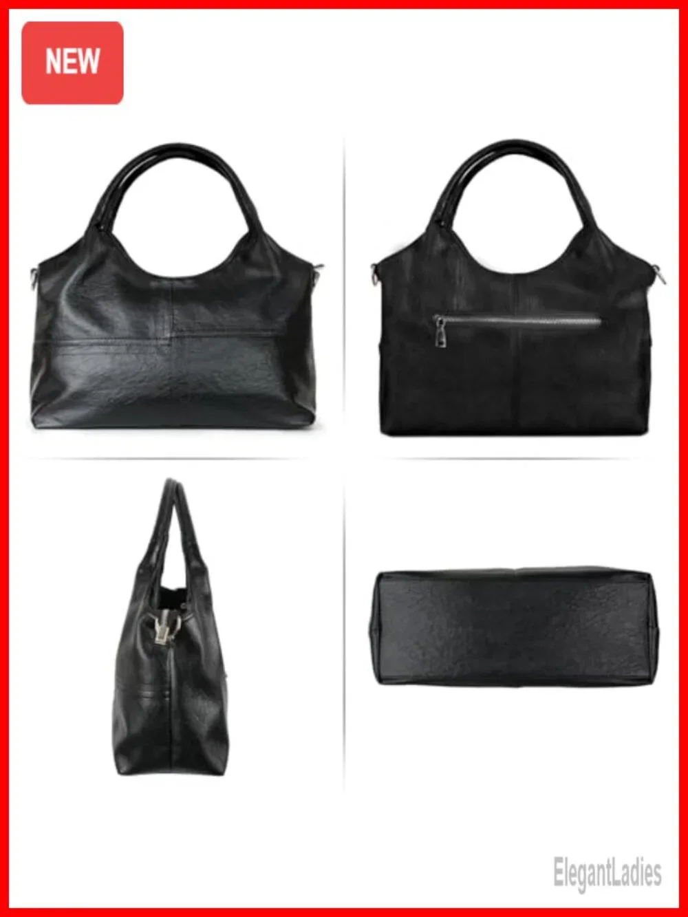 Vegan Leather Satchel Handbag for Women with Detachable Strap